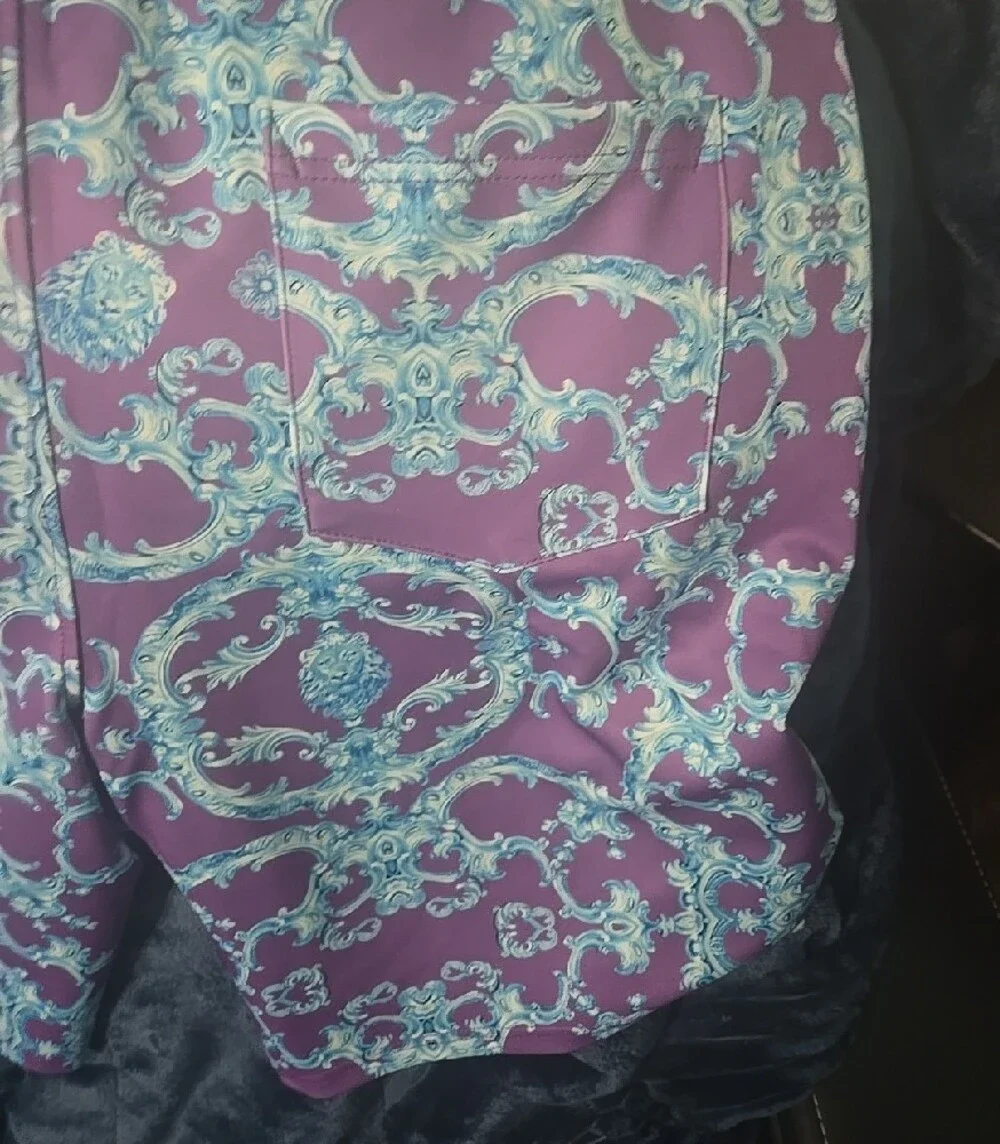 Mens Purple Patterned Swim Shorts
